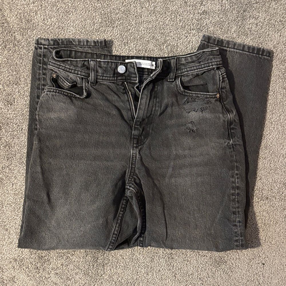 Zara Black Faded High Waisted Boyfriend Jeans. Size 4